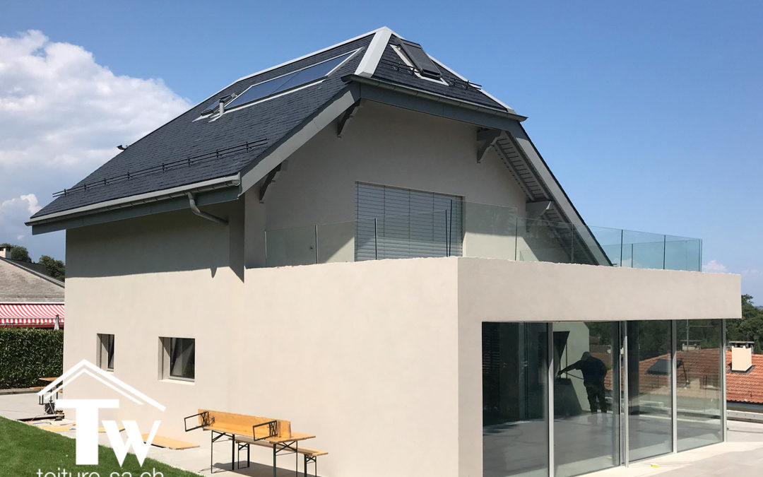 Rénovation et transformation énergétique d’un toiture pour une villa à Chambésy