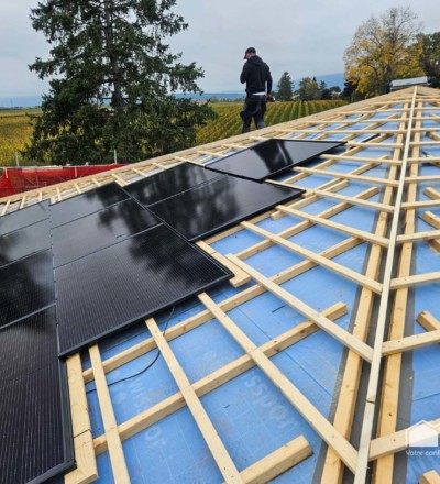 Installation des panneaux solaires par Willy Toiture
