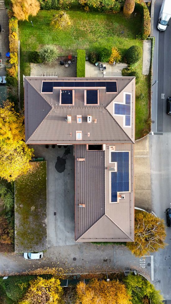 Toiture rénové par Goncerut avec vue-aérienne